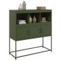 Aparador de acero laminado en frío verde oliva 100,5x39x107 cm de , Aparadores - Ref: Foro24-846594, Precio: 140,19 €, Descue...