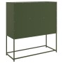 Aparador de acero laminado en frío verde oliva 100,5x39x107 cm de , Aparadores - Ref: Foro24-846594, Precio: 140,19 €, Descue...