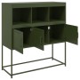 Aparador de acero laminado en frío verde oliva 100,5x39x107 cm de , Aparadores - Ref: Foro24-846594, Precio: 140,19 €, Descue...