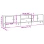 Mueble TV con cajón madera ingeniería envejecida 200x25x44 cm de , Muebles TV - Ref: Foro24-857696, Precio: 129,19 €, Descuen...