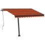 Manual retractable awning with orange and brown LED 350x250 cm by vidaXL, Awnings - Ref: Foro24-3069725, Price: 528,52 €, Dis...