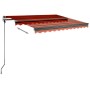 Toldo retráctil manual con LED naranja y marrón 350x250 cm de vidaXL, Toldos - Ref: Foro24-3069725, Precio: 510,14 €, Descuen...