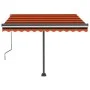 Manual retractable awning with orange and brown LED 350x250 cm by vidaXL, Awnings - Ref: Foro24-3069725, Price: 528,52 €, Dis...