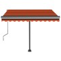 Toldo retráctil manual con LED naranja y marrón 350x250 cm de vidaXL, Toldos - Ref: Foro24-3069725, Precio: 510,14 €, Descuen...