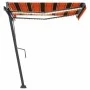 Manual retractable awning with orange and brown LED 350x250 cm by vidaXL, Awnings - Ref: Foro24-3069725, Price: 528,52 €, Dis...