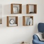 Estantes cubo de pared 4 uds madera roble artisan 30x15x30 cm de , Estantes y estanterías - Ref: Foro24-856580, Precio: 44,01...