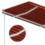 Manual retractable awning with orange and brown LED 350x250 cm by vidaXL, Awnings - Ref: Foro24-3069725, Price: 528,52 €, Dis...