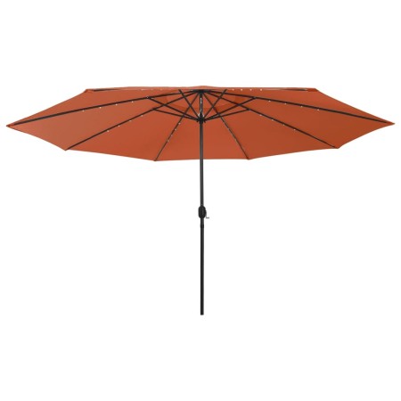 Sombrilla de jardín con luces LED terracota 400 cm de , Sombrillas - Ref: Foro24-312535, Precio: 109,44 €, Descuento: %