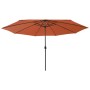 Sombrilla de jardín con luces LED terracota 400 cm de , Sombrillas - Ref: Foro24-312535, Precio: 109,44 €, Descuento: %