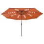 Sombrilla de jardín con luces LED terracota 400 cm de , Sombrillas - Ref: Foro24-312535, Precio: 109,44 €, Descuento: %