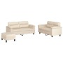 Juego de sofás con cojines 3 piezas tela microfibra beige de , Sofás - Ref: Foro24-3202325, Precio: 600,81 €, Descuento: %