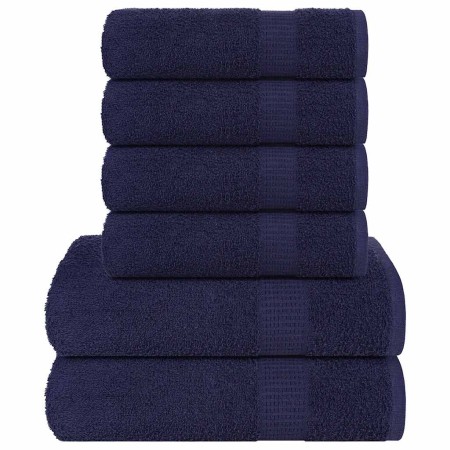 Juego de toallas 6 piezas 100% algodón azul marino 360 gsm de , Toallas de baño y manoplas - Ref: Foro24-137083, Precio: 36,2...