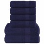 Juego de toallas 6 piezas 100% algodón azul marino 360 gsm de , Toallas de baño y manoplas - Ref: Foro24-137083, Precio: 36,2...