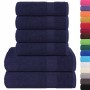 Juego de toallas 6 piezas 100% algodón azul marino 360 gsm de , Toallas de baño y manoplas - Ref: Foro24-137083, Precio: 36,2...