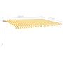 Toldo retráctil manual amarillo y blanco 500x300 cm de vidaXL, Toldos - Ref: Foro24-3069018, Precio: 403,87 €, Descuento: %