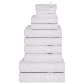 Juego de toallas 12 piezas 100% algodón blanco 360 gsm de , Toallas de baño y manoplas - Ref: Foro24-137095, Precio: 49,54 €,...