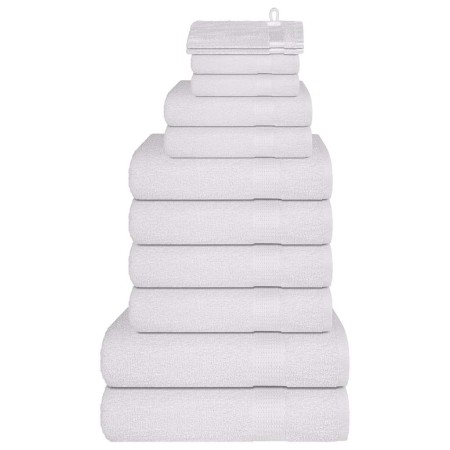 Juego de toallas 12 piezas 100% algodón blanco 360 gsm de , Toallas de baño y manoplas - Ref: Foro24-137095, Precio: 49,54 €,...