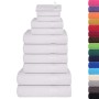 Juego de toallas 12 piezas 100% algodón blanco 360 gsm de , Toallas de baño y manoplas - Ref: Foro24-137095, Precio: 49,54 €,...