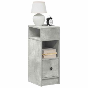 Mesilla de noche con cajón gris hormigón 25x31x66 cm de , Mesitas de noche - Ref: Foro24-858620, Precio: 60,19 €, Descuento: %