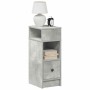 Mesilla de noche con cajón gris hormigón 25x31x66 cm de , Mesitas de noche - Ref: Foro24-858620, Precio: 60,19 €, Descuento: %