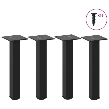 Patas para mesa de centro 4 uds acero negro 42-44 cm de , Patas para mesas - Ref: Foro24-4012452, Precio: 51,20 €, Descuento: %