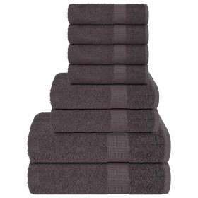 Juego de toallas 8 piezas 100% algodón antracita 360 gsm de , Toallas de baño y manoplas - Ref: Foro24-137062, Precio: 33,42 ...