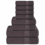 Juego de toallas 8 piezas 100% algodón antracita 360 gsm de , Toallas de baño y manoplas - Ref: Foro24-137062, Precio: 33,42 ...