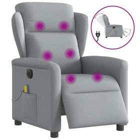 Sillón reclinable de masaje eléctrico tela gris claro de , Sillones - Ref: Foro24-3303124, Precio: 237,87 €, Descuento: %