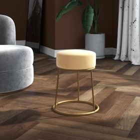 Hocker redondo terciopelo albaricoque de , Taburetes y sillas plegables - Ref: Foro24-340257, Precio: 45,57 €, Descuento: %