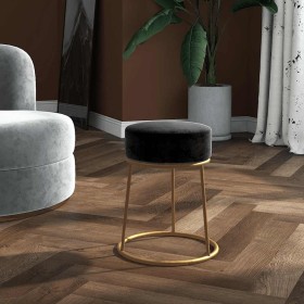 Hocker redondo negro terciopelo de , Taburetes y sillas plegables - Ref: Foro24-340260, Precio: 38,45 €, Descuento: %