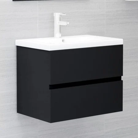 Black engineered wood cabinet with sink by vidaXL, bathroom vanities - Ref: Foro24-3071631, Price: 186,86 €, Discount: %