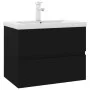 Black engineered wood cabinet with sink by vidaXL, bathroom vanities - Ref: Foro24-3071631, Price: 186,86 €, Discount: %