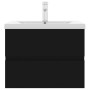 Mueble con lavabo madera de ingeniería negro de vidaXL, Tocadores de baño - Ref: Foro24-3071631, Precio: 198,51 €, Descuento: %