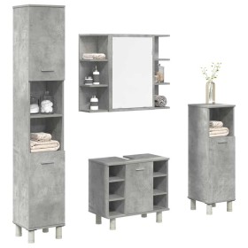 Juego muebles de baño 4 pzas madera contrachapada gris hormigón de , Muebles de baño - Ref: Foro24-3324850, Precio: 215,31 €,...
