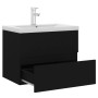 Mueble con lavabo madera de ingeniería negro de vidaXL, Tocadores de baño - Ref: Foro24-3071631, Precio: 198,51 €, Descuento: %