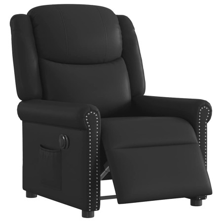 Sillón reclinable eléctrico cuero sintético negro brillante de , Sillones - Ref: Foro24-3303414, Precio: 263,05 €, Descuento: %