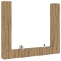 Muebles de TV de pared 6 uds madera ingeniería roble artesanal de , Muebles TV - Ref: Foro24-3328988, Precio: 373,49 €, Descu...
