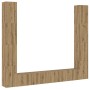 Muebles de TV de pared 6 uds madera ingeniería roble artesanal de , Muebles TV - Ref: Foro24-3328988, Precio: 373,49 €, Descu...