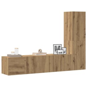 Muebles de TV de pared 3 uds madera ingeniería roble artesanal de , Muebles TV - Ref: Foro24-3328962, Precio: 147,44 €, Descu...