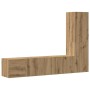 Muebles de TV de pared 3 uds madera ingeniería roble artesanal de , Muebles TV - Ref: Foro24-3328962, Precio: 147,44 €, Descu...