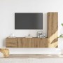 Muebles de TV de pared 3 uds madera ingeniería roble artesanal de , Muebles TV - Ref: Foro24-3328962, Precio: 147,44 €, Descu...