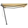 Toldo de pie automático amarillo y blanco 400x300 cm de vidaXL, Toldos - Ref: Foro24-3069748, Precio: 526,82 €, Descuento: %