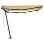 Toldo de pie automático amarillo y blanco 400x300 cm de vidaXL, Toldos - Ref: Foro24-3069748, Precio: 510,46 €, Descuento: %