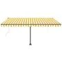 Toldo de pie automático amarillo y blanco 400x300 cm de vidaXL, Toldos - Ref: Foro24-3069748, Precio: 526,82 €, Descuento: %
