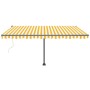 Toldo de pie automático amarillo y blanco 400x300 cm de vidaXL, Toldos - Ref: Foro24-3069748, Precio: 510,46 €, Descuento: %