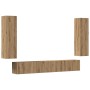 Muebles de TV de pared 4 uds madera ingeniería roble artesanal de , Muebles TV - Ref: Foro24-3328974, Precio: 253,72 €, Descu...