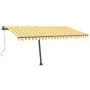 Toldo de pie automático amarillo y blanco 400x300 cm de vidaXL, Toldos - Ref: Foro24-3069748, Precio: 526,82 €, Descuento: %