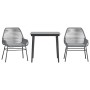 Juego comedor jardín 3 pzas cojines ratán sintético vidrio gris de , Conjuntos de jardín - Ref: Foro24-3334478, Precio: 223,7...