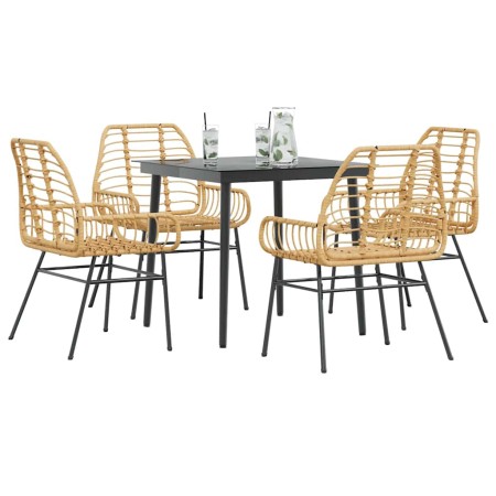 Juego de comedor jardín 5 piezas ratán sintético marrón de , Conjuntos de jardín - Ref: Foro24-3334444, Precio: 350,91 €, Des...
