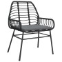 Set comedor jardín 3 pzas cojines ratán sintético vidrio negro de , Conjuntos de jardín - Ref: Foro24-3334548, Precio: 208,76...